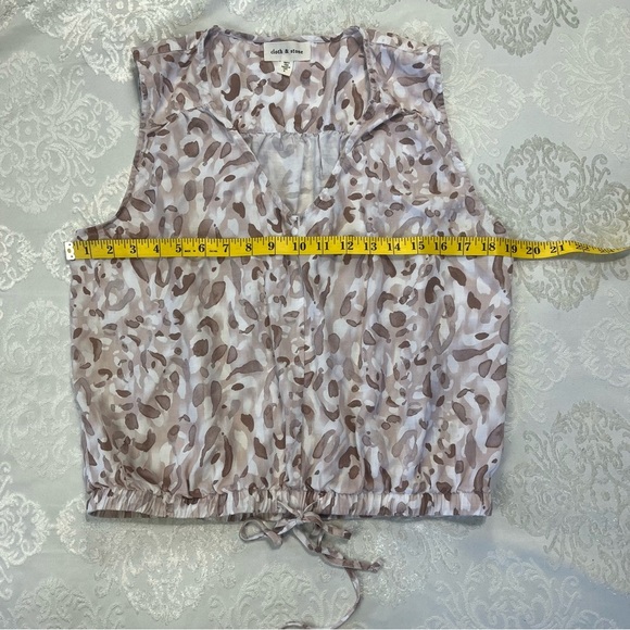 Cloth & Stone Anthropologie Sleeveless Blouse Abstract Print Size Large - Picture 6 of 8